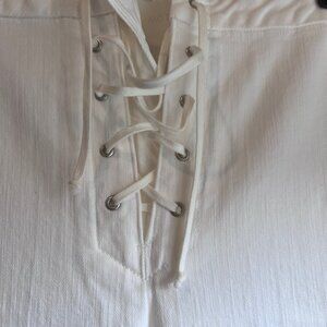 Mother White jean bell bottom size 28 lace up front